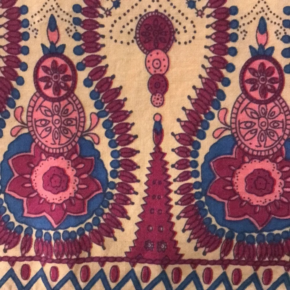 New R. Vivimos Spring Bohemian Patchwork Print Midi Dress Blue Cream Pink … - Picture 7 of 14